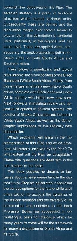 South Africa: Plan for the Future, A Basis for Dialogue | P. Roelf Botha