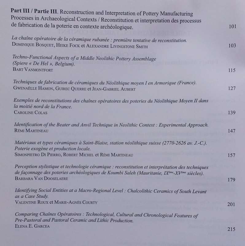 Pottery Manufacturing Processes: Reconstitution and Interpretation | Alexandre Livingstone Smith,...