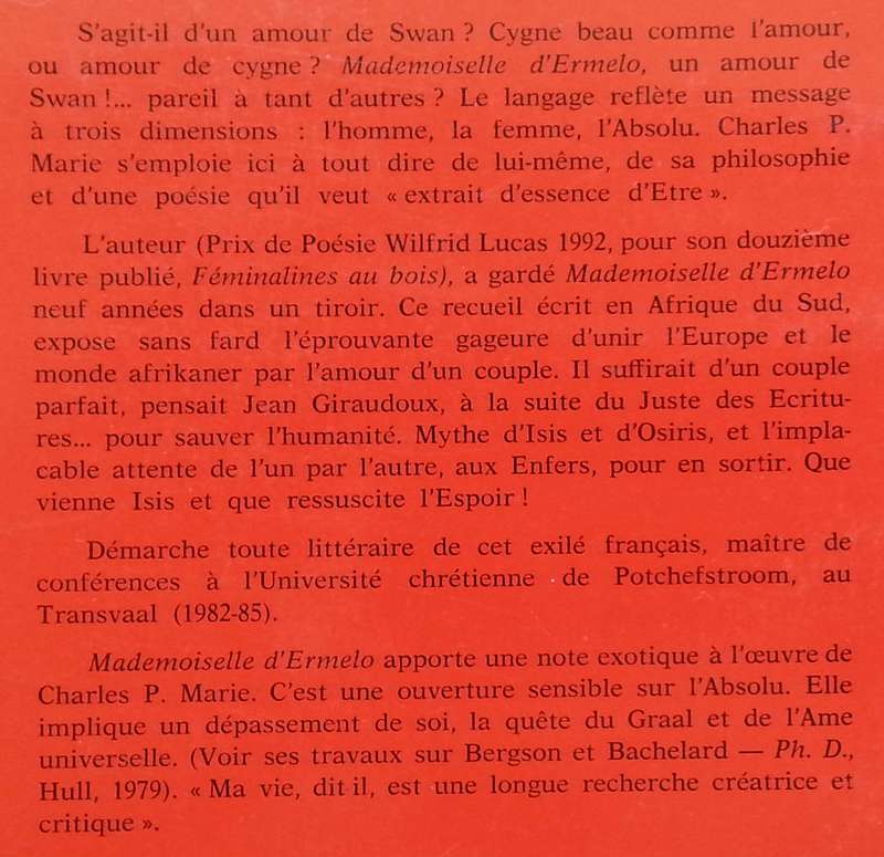 Mademoiselle d'Ermelo (Inscribed by Author, French) | Charles P. Marie