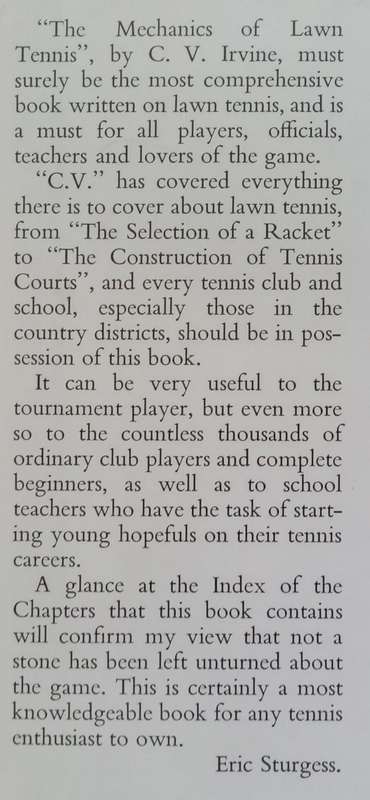 The Mechanics of Lawn Tennis | C. V. Irvine