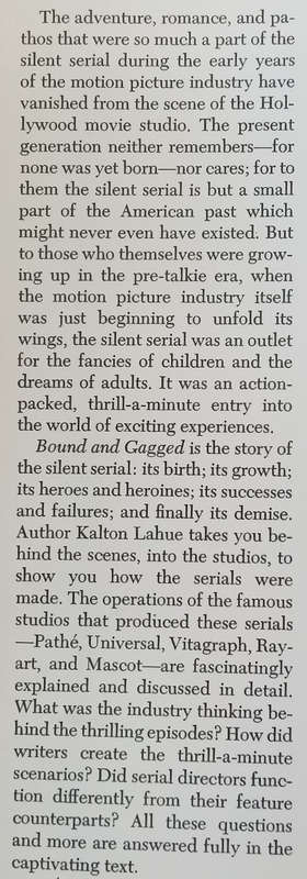 Bound and Gagged: The Story of the Silent Serials | Kalton C. Lahue