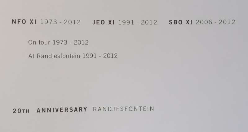 NFO XI 1973-2012, JEO XI 1991-2012, 20th Anniversary, Randjesfontien (Inscribed by Nicky Oppenhei...