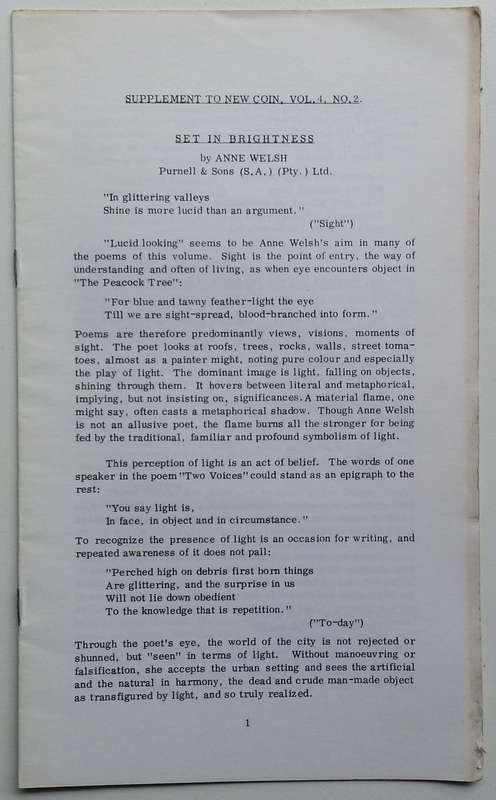 New Coin Poetry (Vol. 4, No. 2, June 1968, with Supplement)