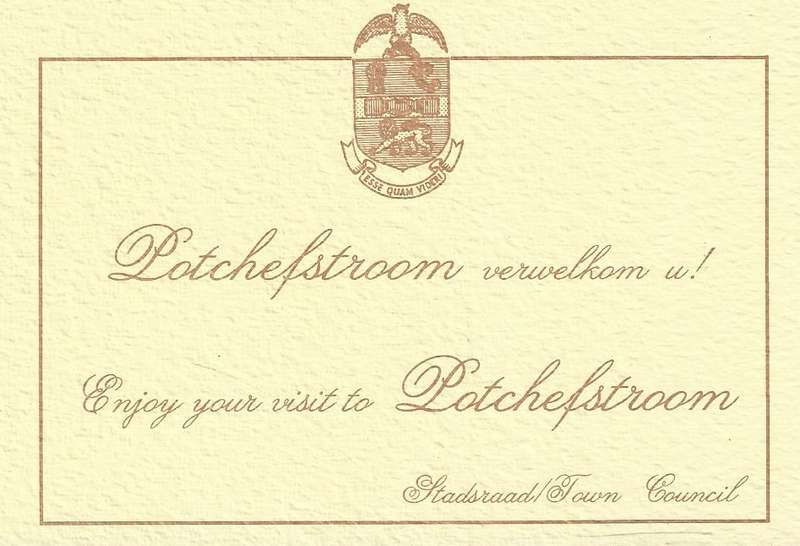 Potchefstroom: Collection of 3 Brochures and Welcome Card