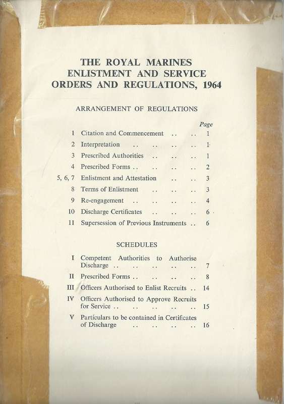 The Royal Marines Enlistment and Service Orders and Regulations, 1964