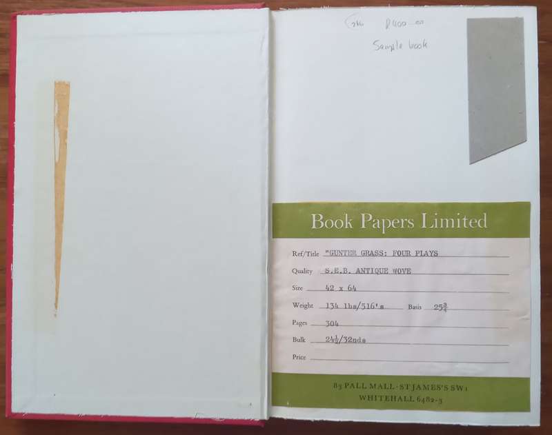 Four Plays (Sample Book, with Blank Pages) | Gunter Grass
