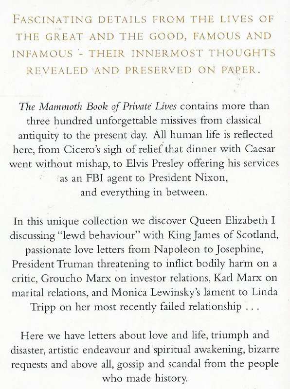 The Mammoth Book of Private Lives | Jon E. Lewis (Ed.)