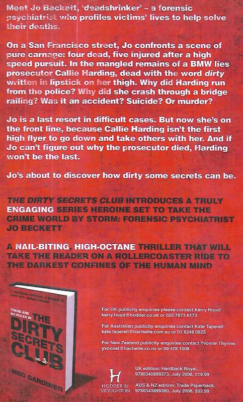 The Dirty Secrets Club (Uncorrected Proof Copy) | Meg Gardiner