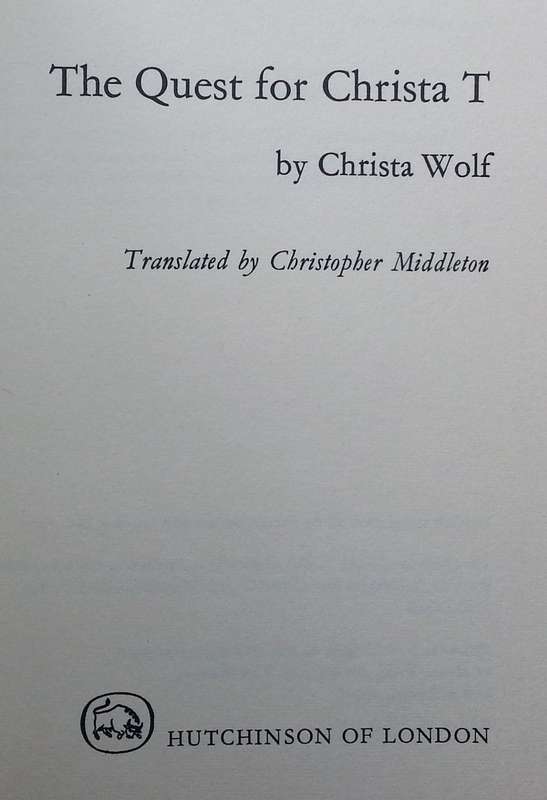 The Quest for Christa T (English Translation) | Christa Wolf