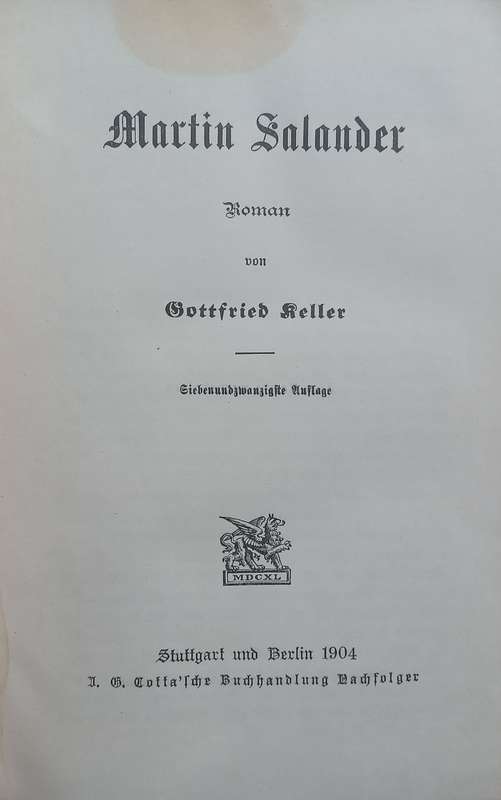 Martin Salander (German, Published 1904) | Gottfried Keller
