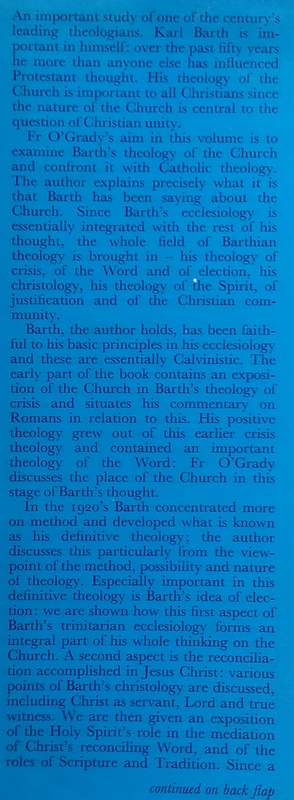 The Church in the Theology of Karl Barth, Vol. 1 | Colm O'Grady