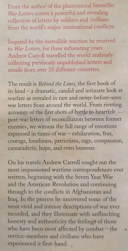 Behind the Lines: Revealing and Uncensored Letters from Our War-Torn World | Andrew Carroll