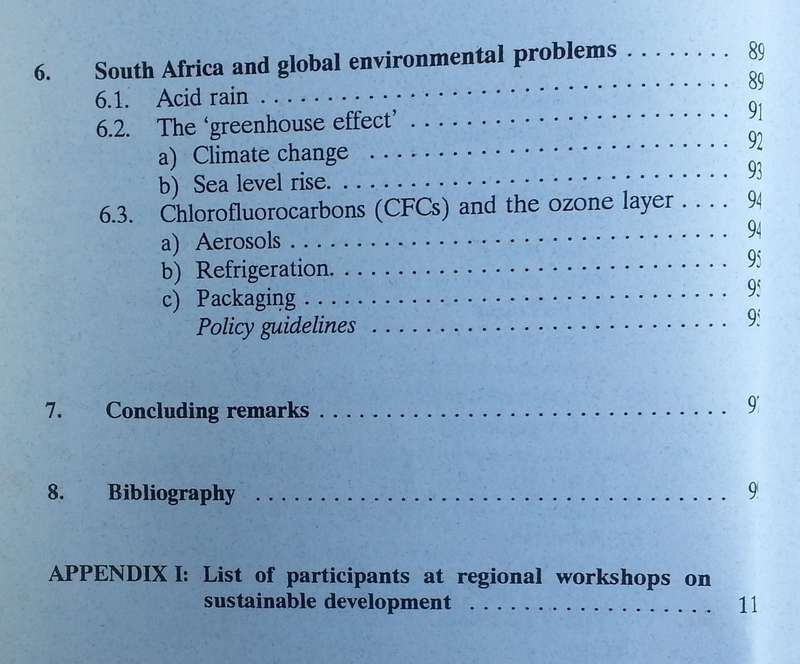 Towards Sustainable Development on South Africa: A Discussion Paper