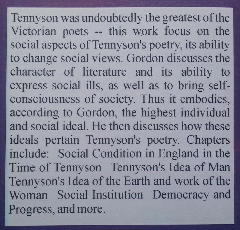 The Social Ideas of Alfred Tennyson As Related to His Time | William Clark Gordon