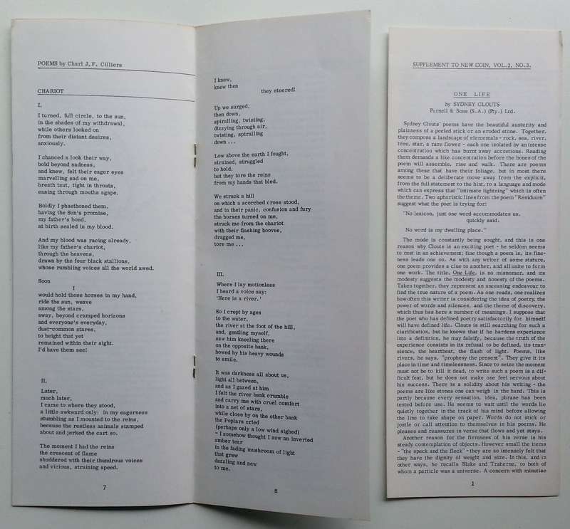 New Coin Poetry (Vol. 2, No. 3, October 1966, with Supplement)