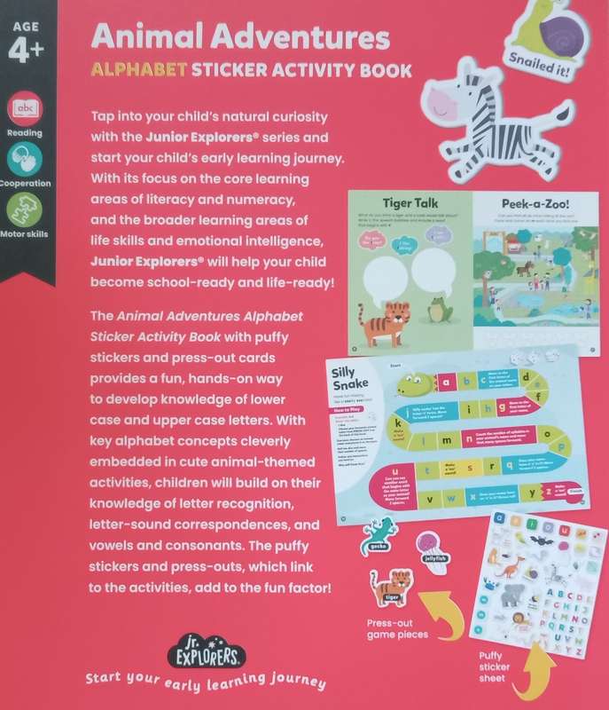 Animal Adventures Alphabet Sticker Activity Book