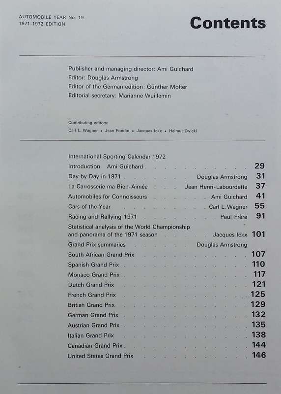 Automobile Year (Vol. 19, 1971-1972)