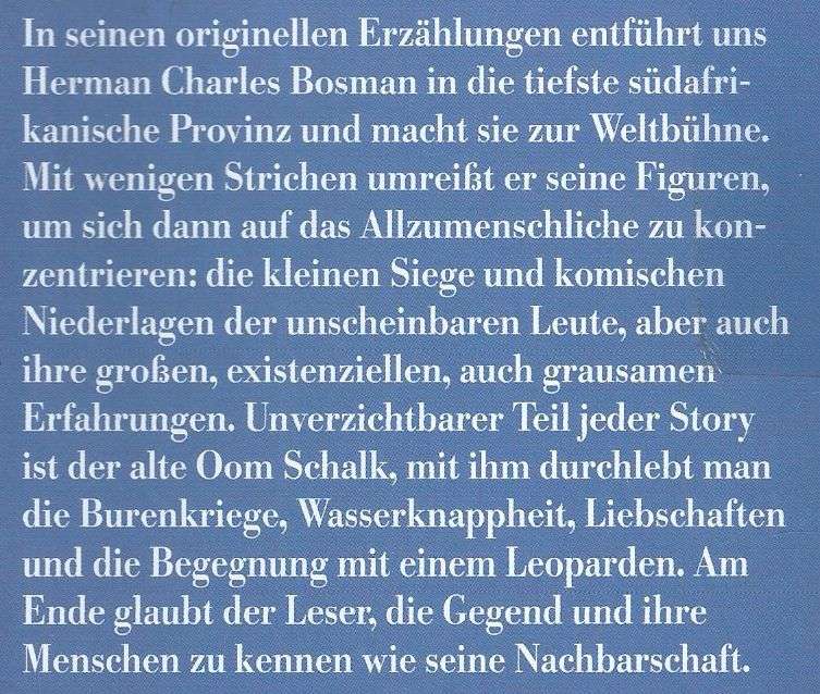 Mafeking Road (German Translation) | Herman Charles Bosman