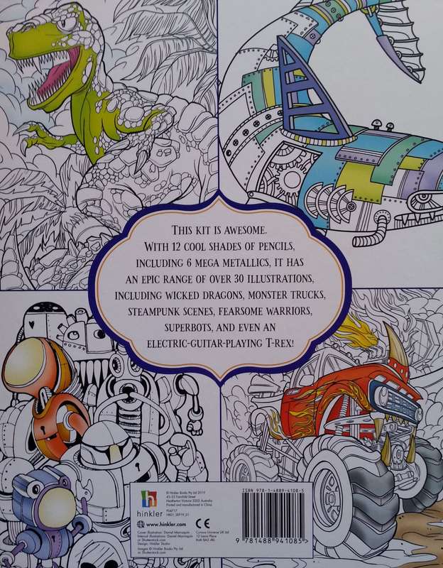 Kaleidoscope Colouring: Dragons, Dinosaurs, Robots and More (With 12 Pencils)