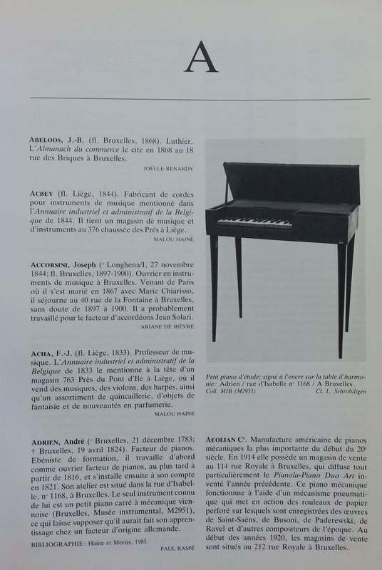 Dictionnaire des Facteurs D'Instruments de Musique en Wallonie et a Bruxelles du 9e Siecle a nos ...