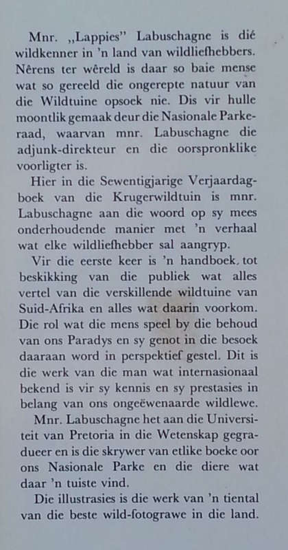 Die Krugerwildtuin en Ander Nasionale Parke (Afrikaans Edition) |  R. J. Labuschagne