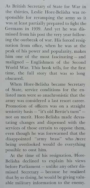 The Private Papers of Hore-Belisha | R. J. Minney