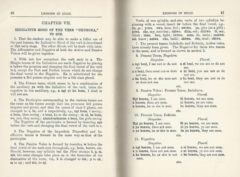 Lessons in Zulu | Rev. F. Sutter