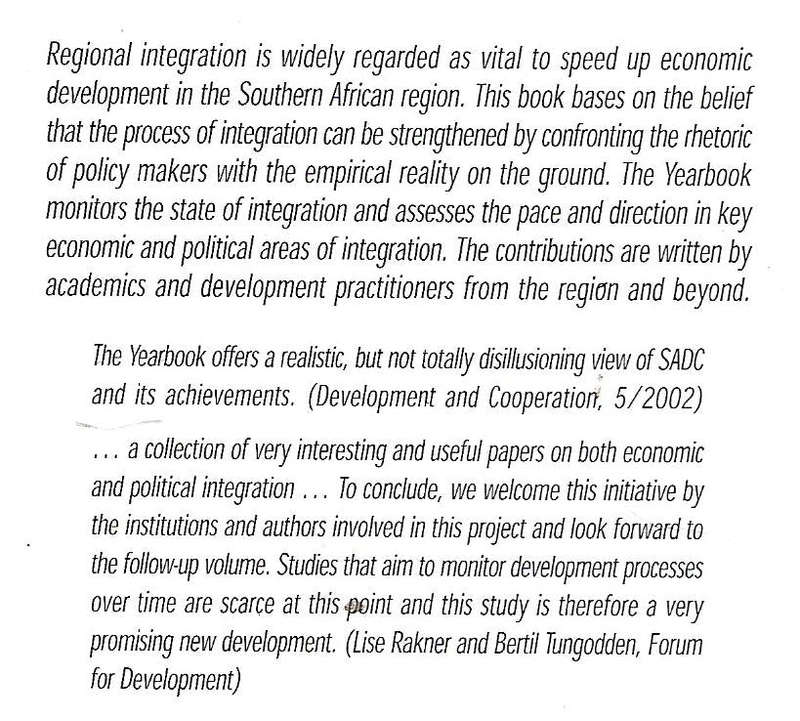 Monitoring Regional Intergration in Southern Africa (Yearbook, 2002, Vol. 2) | Dirk Hansohm, et al.