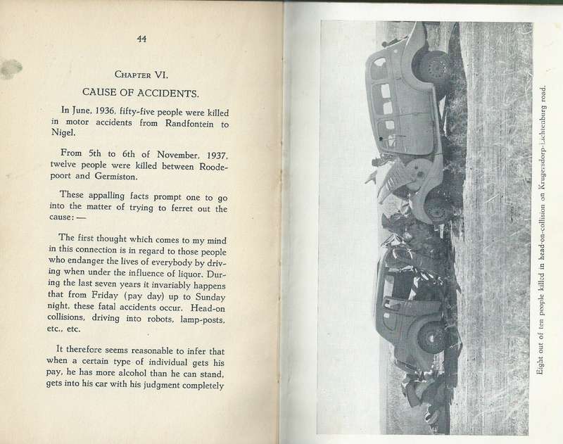 Motor Accidents and Driving Controls (Published c. 1938) | Major H. Meintjies