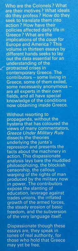 Greece Under Military Rule | Richard Clogg & George Yannopoulos (Eds.)