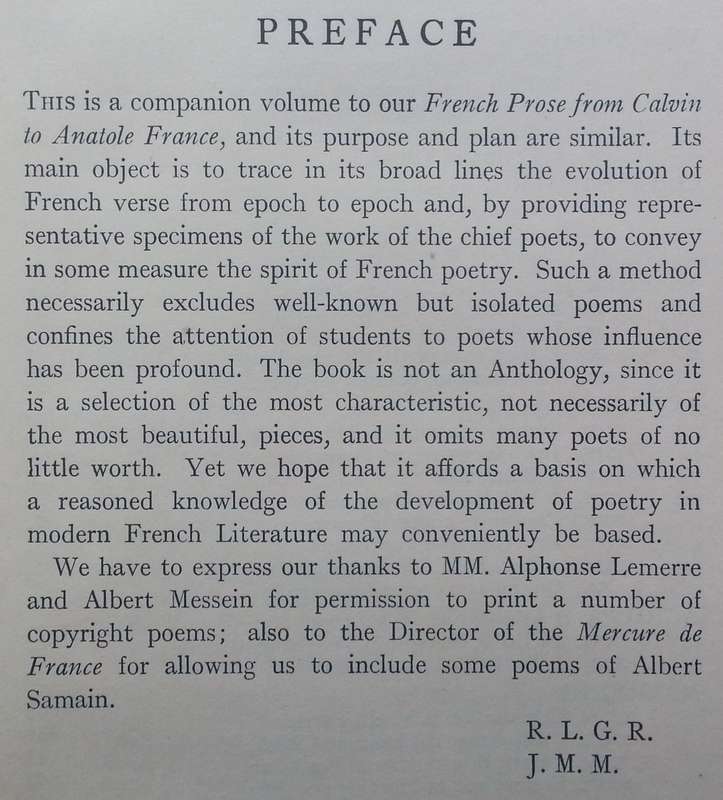 French Verse from Villon to Verlaine (French Text) | R. L. Graeme Ritchie & James M. Moore
