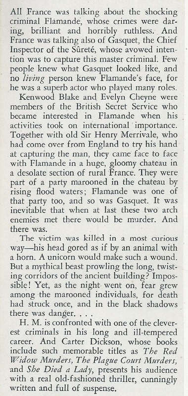 The Unicorn Murders (Tower Books Edition, 1945) | Carter Dickson