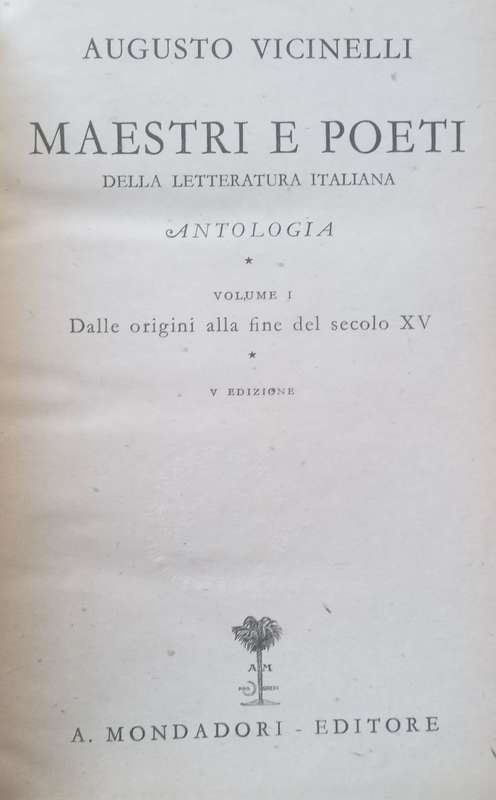 Meastri e Poeti della Letteratura Italiana (Published 1941, Italian, 3 Vols.)