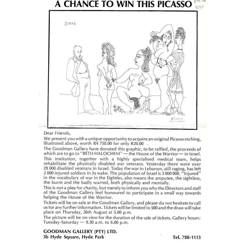 A Chance to Win this Picasso (Promotional Cardboard Sheet)