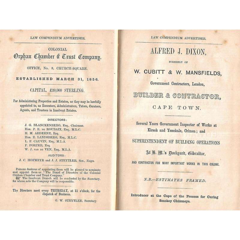 A Compendium of the Law of the Cape of Good Hope | Cecil H. Buckland and Alexander Wilmot