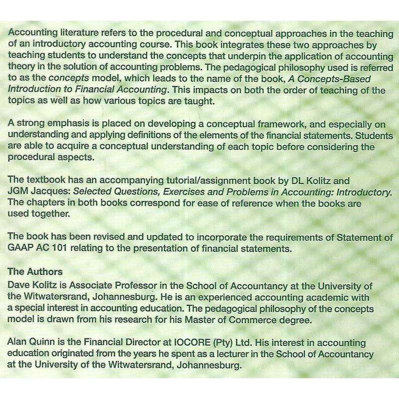 A Concepts-Based Introduction to Financial Accounting | D. L. Kolitz & A. B. Quinn