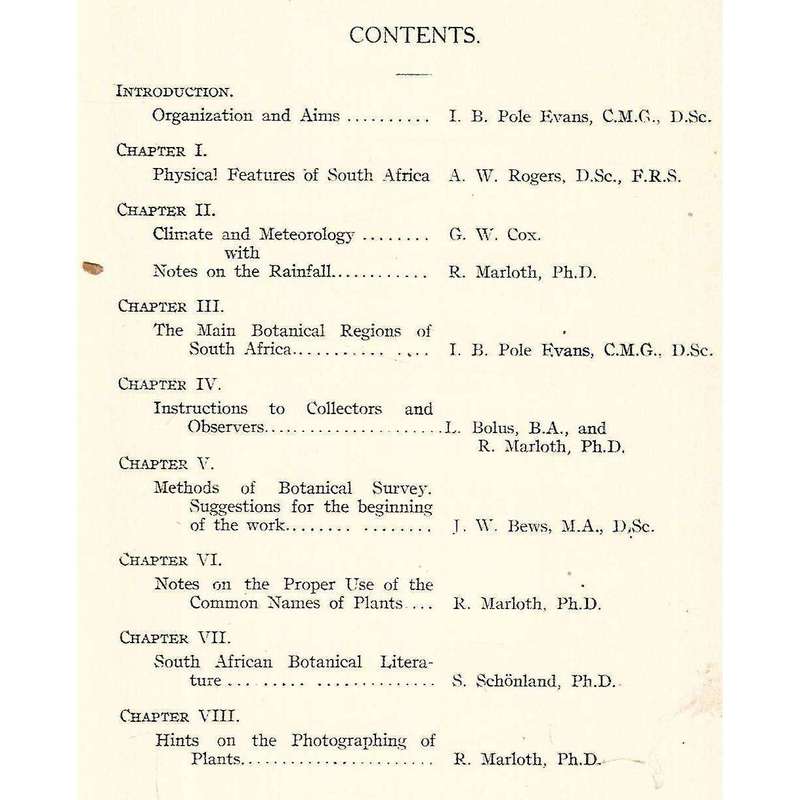 A Guide to Botanical (Botanical Survey of South Africa, Memoir No. 4)