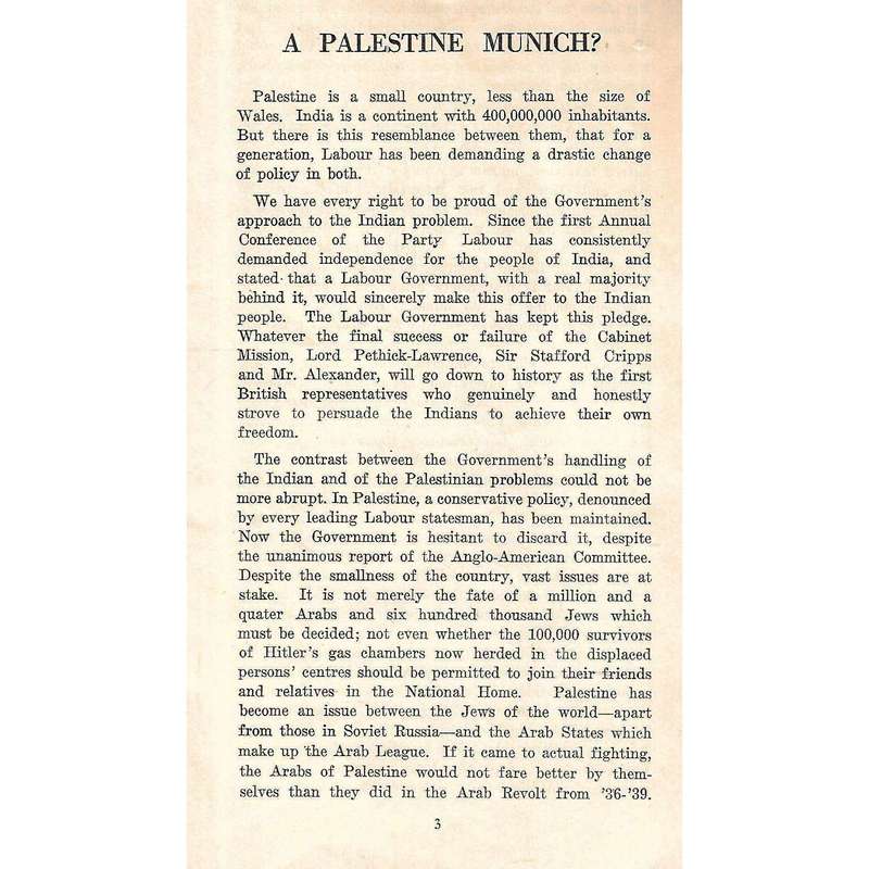 A Palestine Munich? | R. H. S. Crossman & Michael Foot