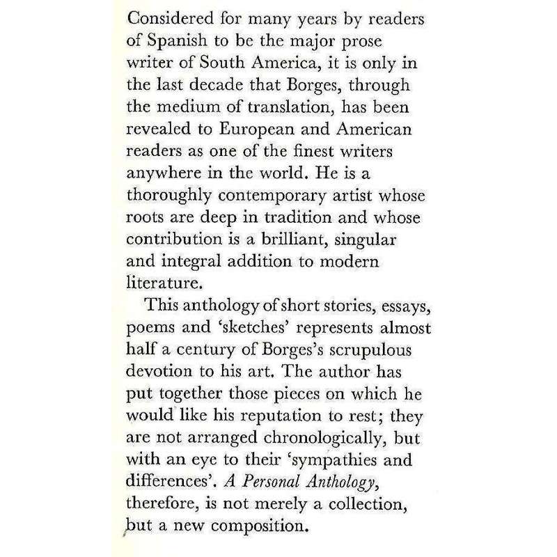 A Personal Anthology (First Edition, 1968, Copy of Gerard Bellaert) | Jorge Luis Borges