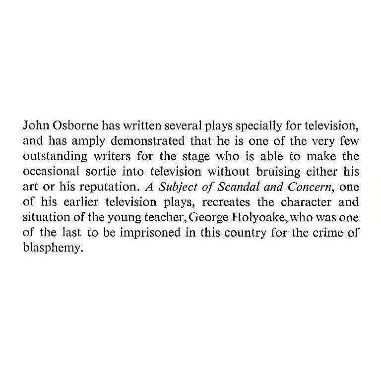 A Subject of Scandal and Concern | John Osborn