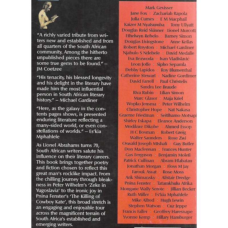 A Writer in Stone: South African Writers Celebrate the 70th Birthday of Lionel Abrahams (Inscribe...