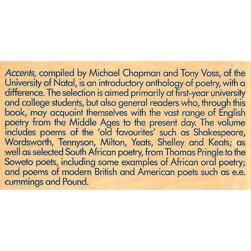 Accents: An Anthology of Poetry from the English-Speaking World | Michael Chapman & Tony Voss (Eds.)