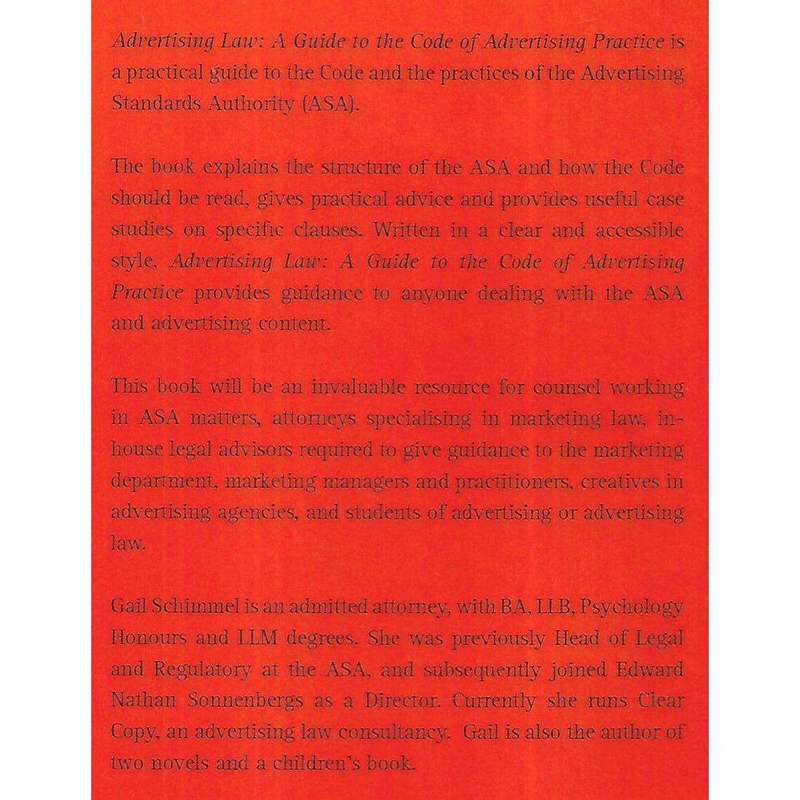 Advertising Law: A Guide to the Code of Advertising Practice (Inscribed by Author) | Gail Schimmel