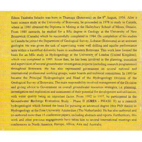 Tracer Studies and Groundwater Recharge Assessment in the Eastern Fringe of the Botswana Kalahari...