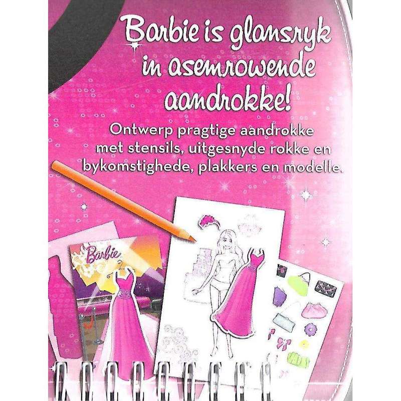 Barbie Glansryke Aandrokke Stensilplakboek (Afrikaans)