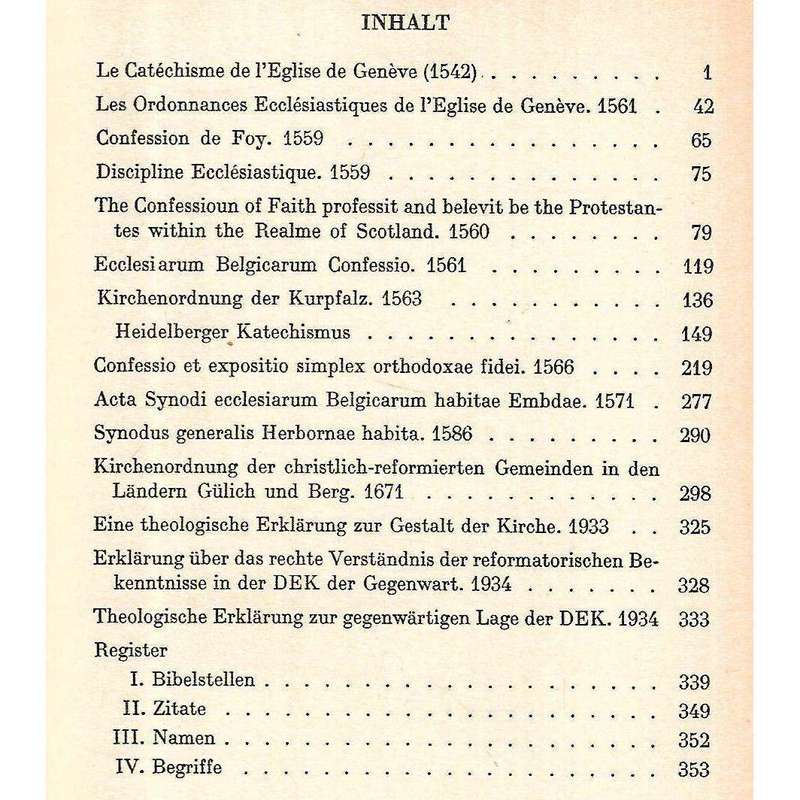 Bekenntnisschriften und Kirchen Ordnungen (German) | Wilhelm Niesel