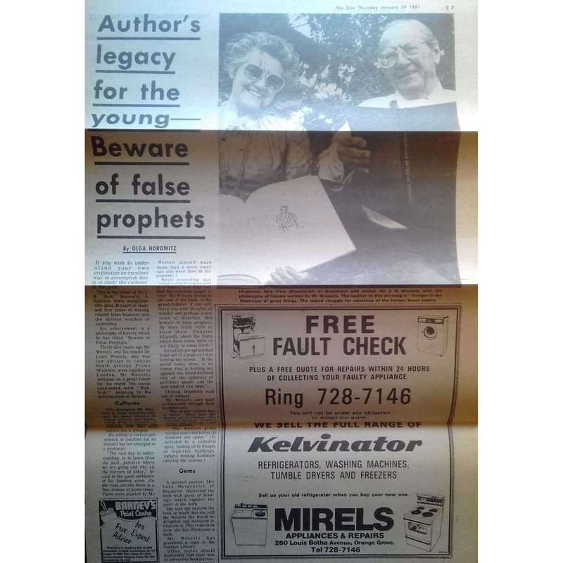 Beware of False Prophets (Inscribed by Author) | J. H. Wessels