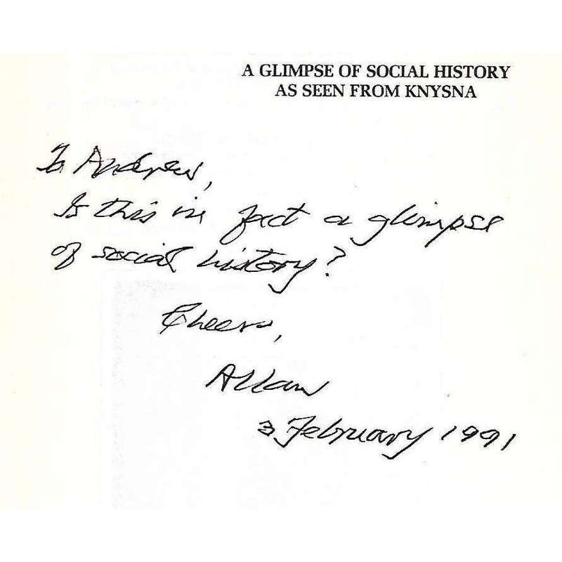 Birds Eye View: A Glimpse of Social History as Seen from Knysna (Inscribed by Author) | A. V. Bird