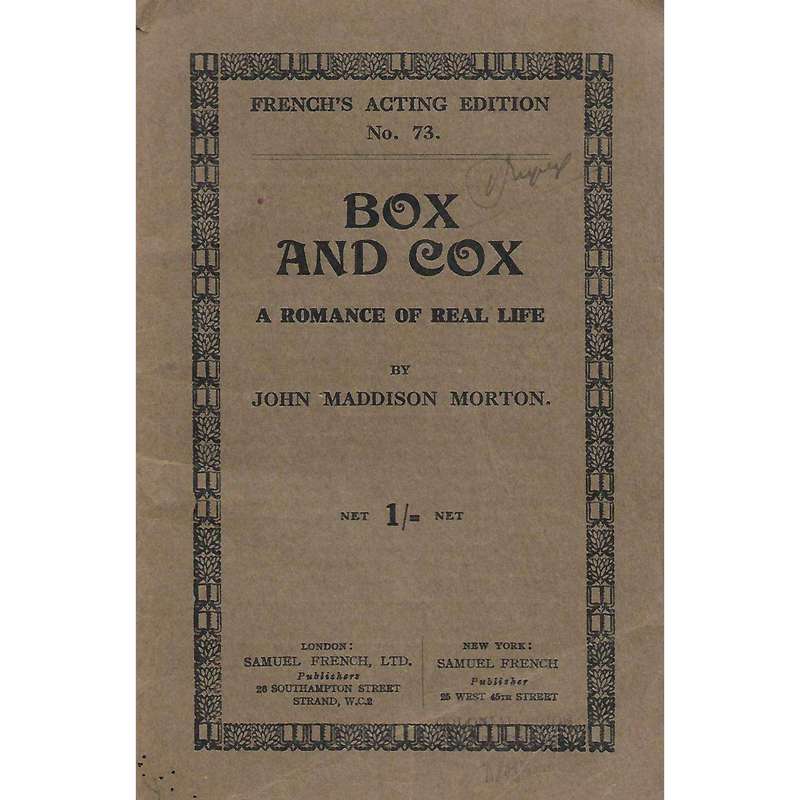 Box and Cox: A Romance of Real Life | John Maddison Morton