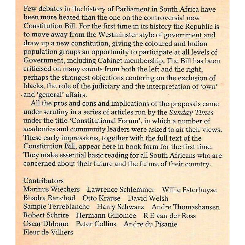 Bridge or Barricade? The Constitution, A First Appeal | Fleur de Villiers (Ed.)